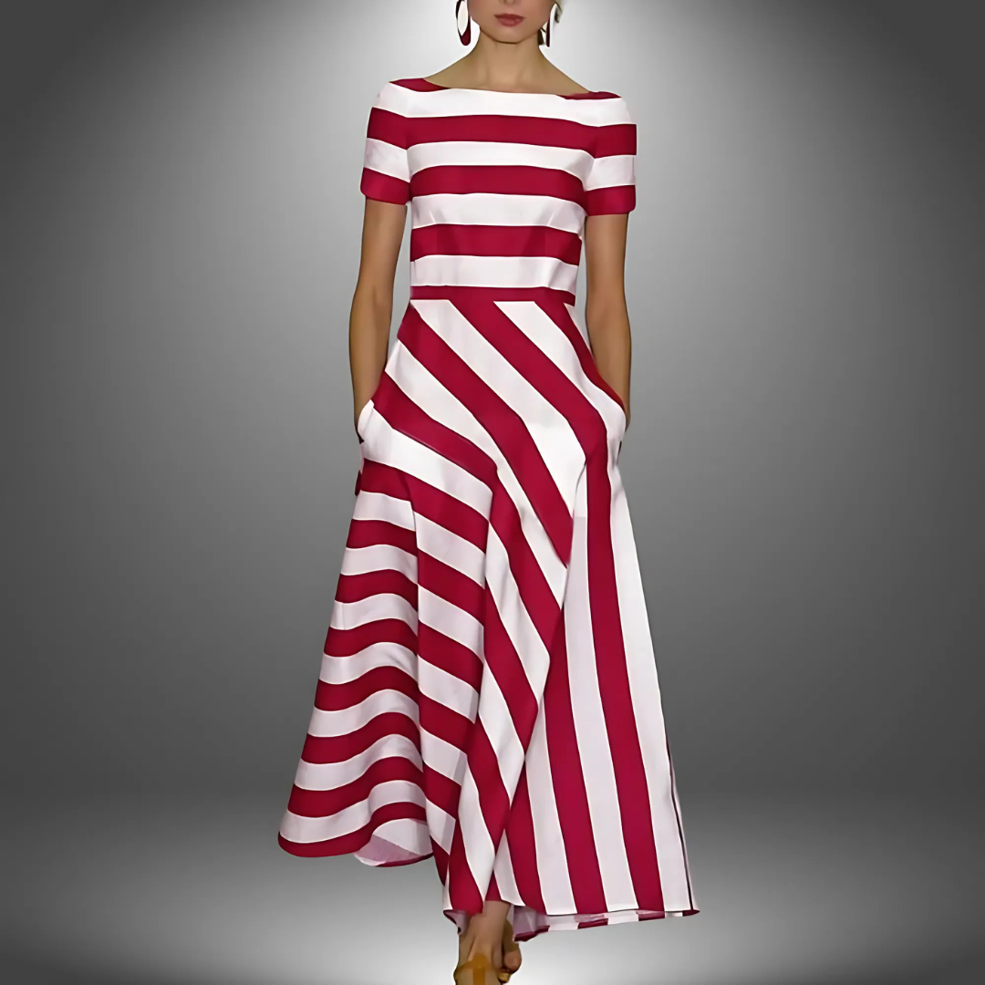 Emma – Striped Maxi Dress with Elegant Fit