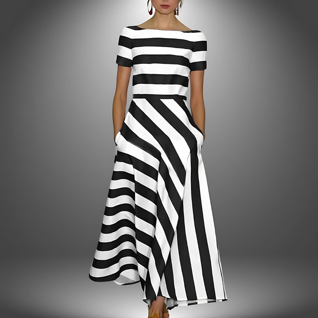 Emma – Striped Maxi Dress with Elegant Fit