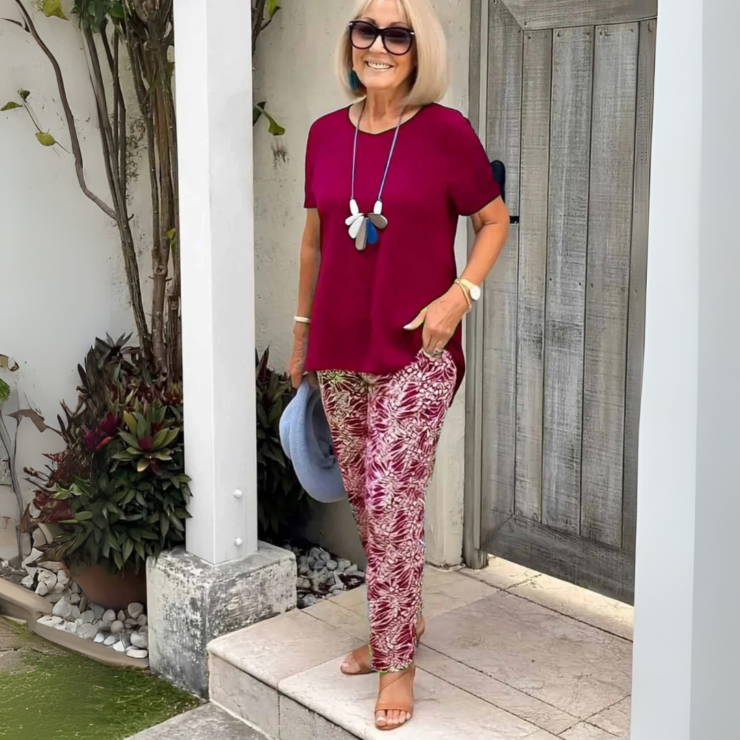 Marlies – Comfortable Summer Set with Printed Trousers