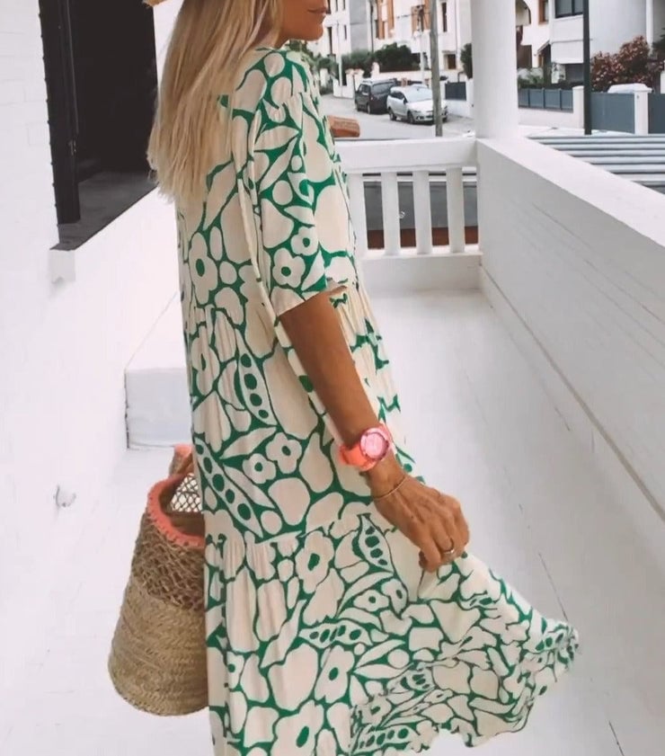 Fleur – Summer Maxi Dress with Floral Print