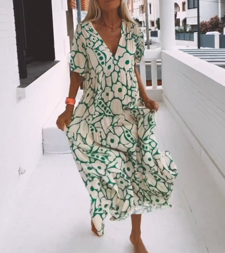 Fleur – Summer Maxi Dress with Floral Print