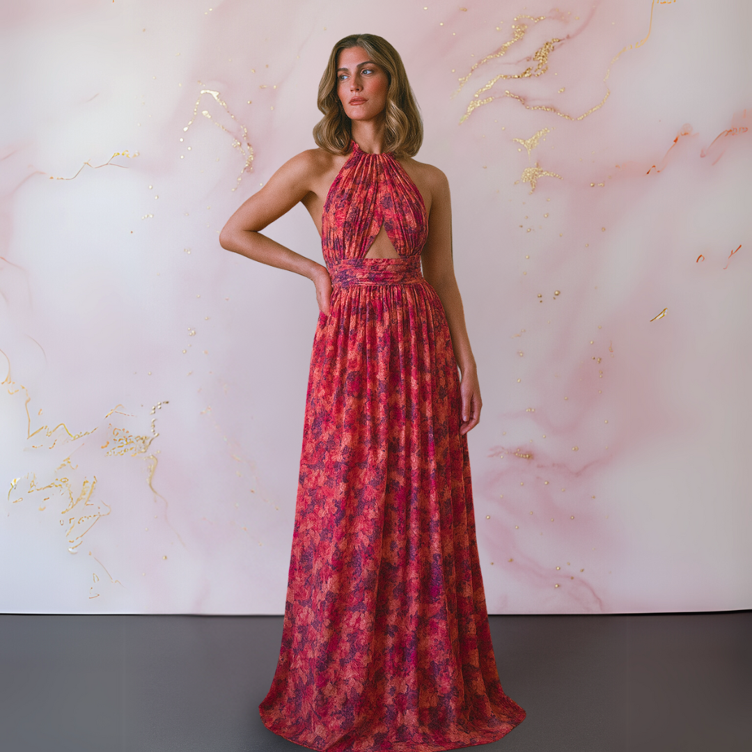 Vera™ | Elegant Floral Print Dress