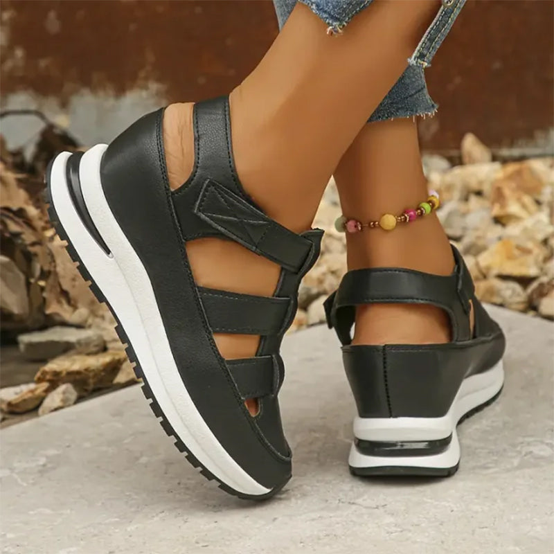 Selena – Comfortable Platform Sandal with Velcro Strap