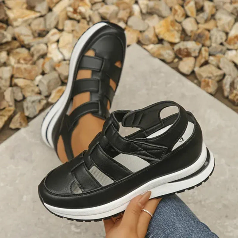 Selena – Comfortable Platform Sandal with Velcro Strap