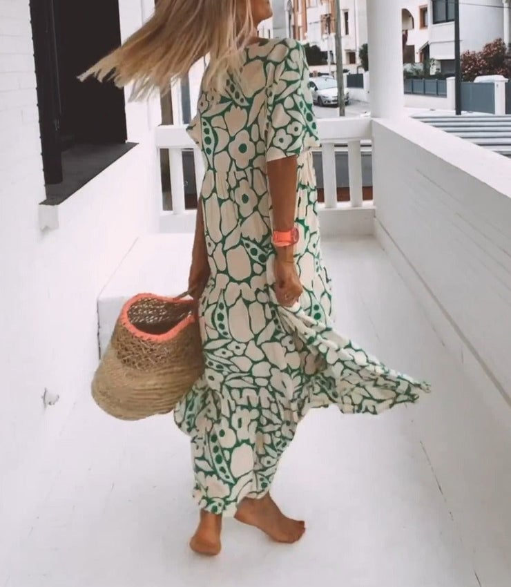 Fleur – Summer Maxi Dress with Floral Print