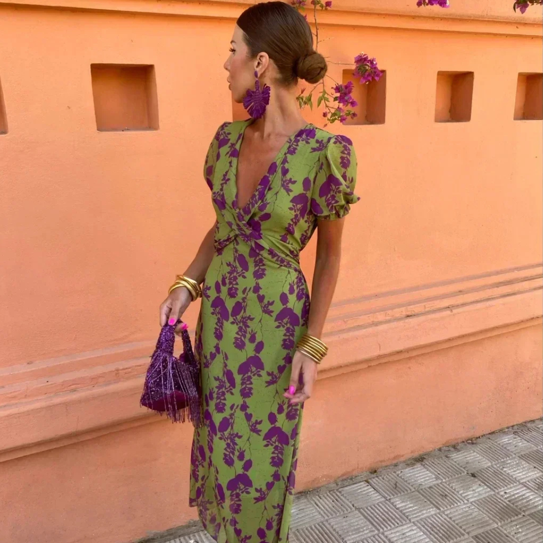 Aurélie – Elegant Summer Dress with Floral Print