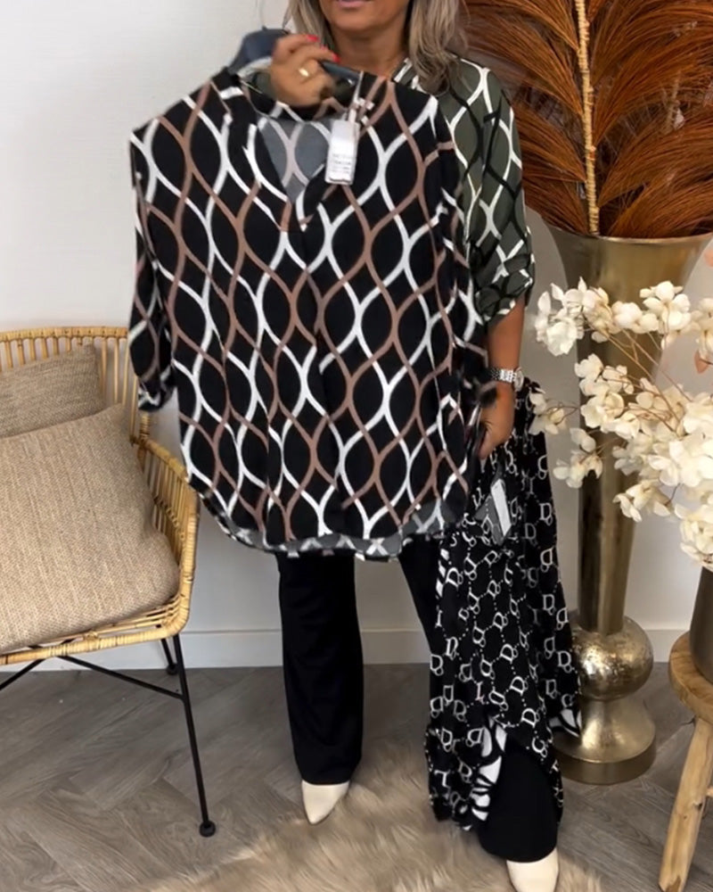 Janny | Casual blouse with long sleeves and elegant pattern