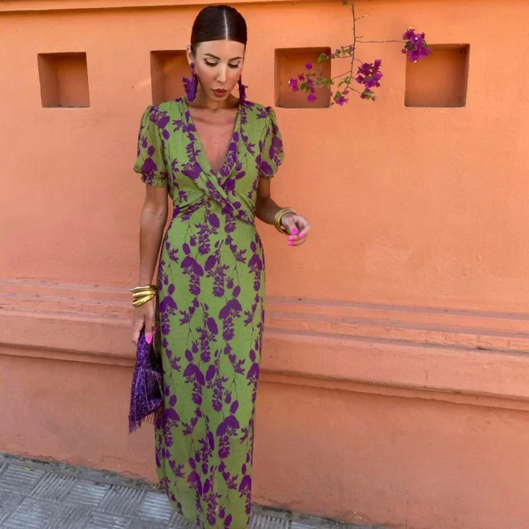 Aurélie – Elegant Summer Dress with Floral Print