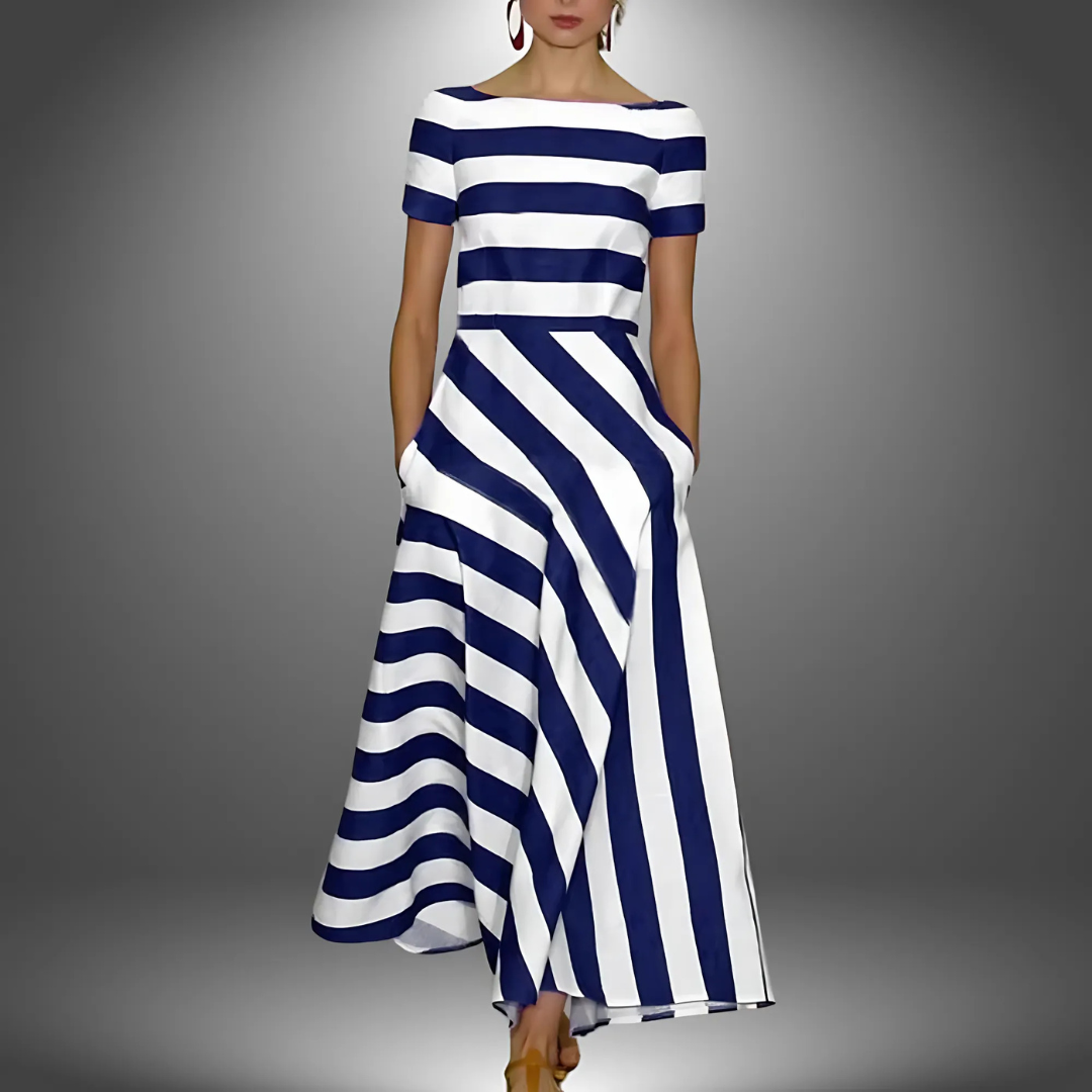 Emma – Striped Maxi Dress with Elegant Fit