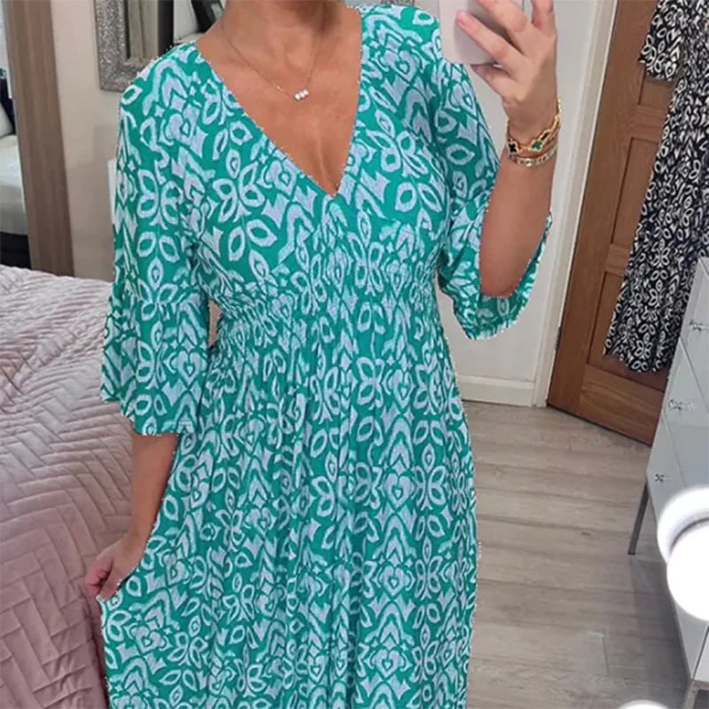 Beach dress with V-neck