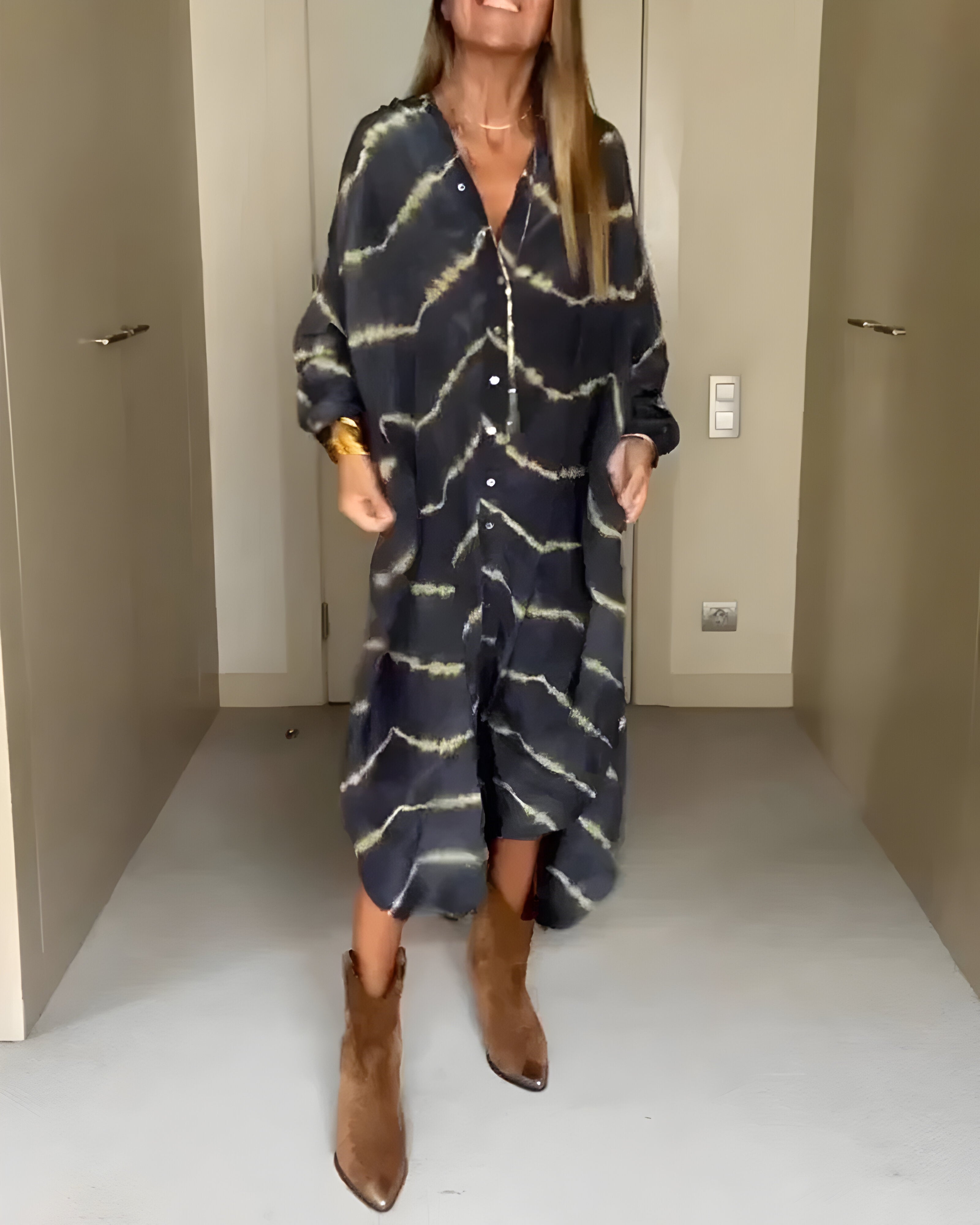 Julia™ | Bohemian Striped Maxi Dress