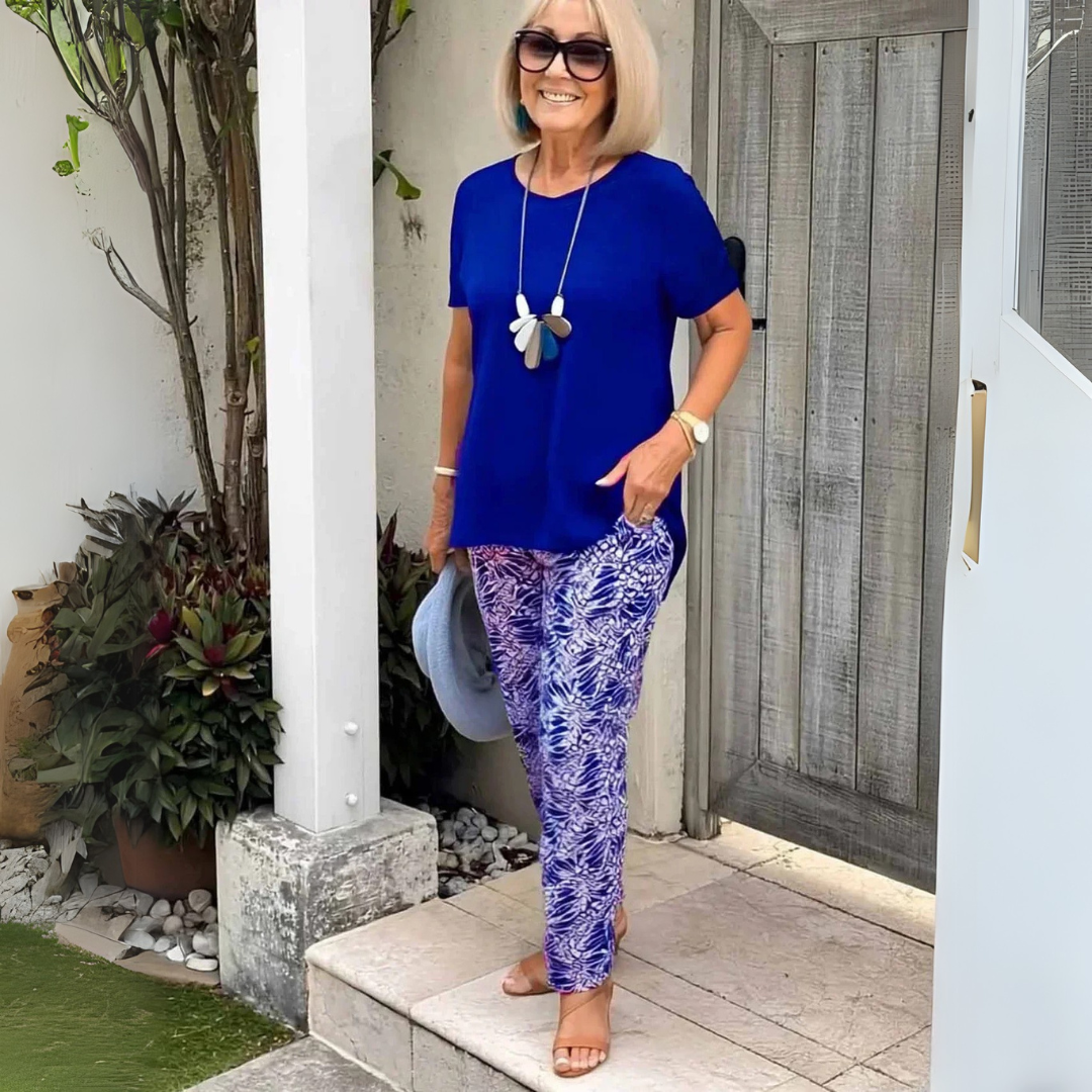 Marlies – Comfortable Summer Set with Printed Trousers