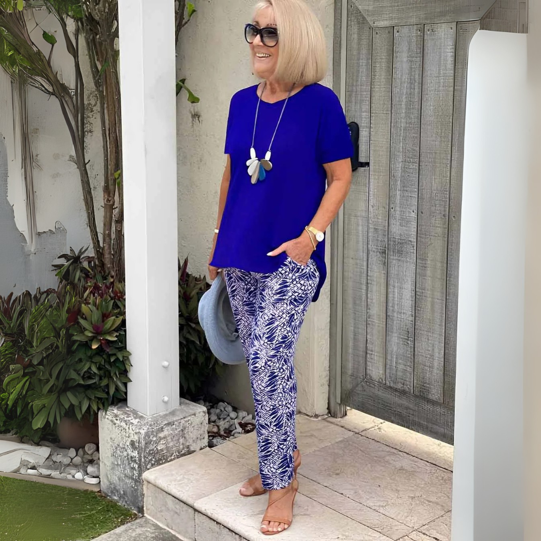 Marlies – Comfortable Summer Set with Printed Trousers
