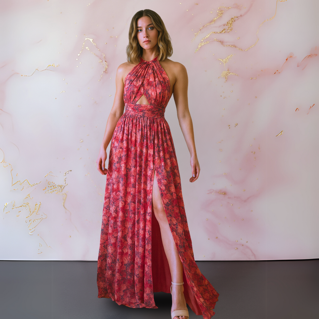 Vera™ | Elegant Floral Print Dress