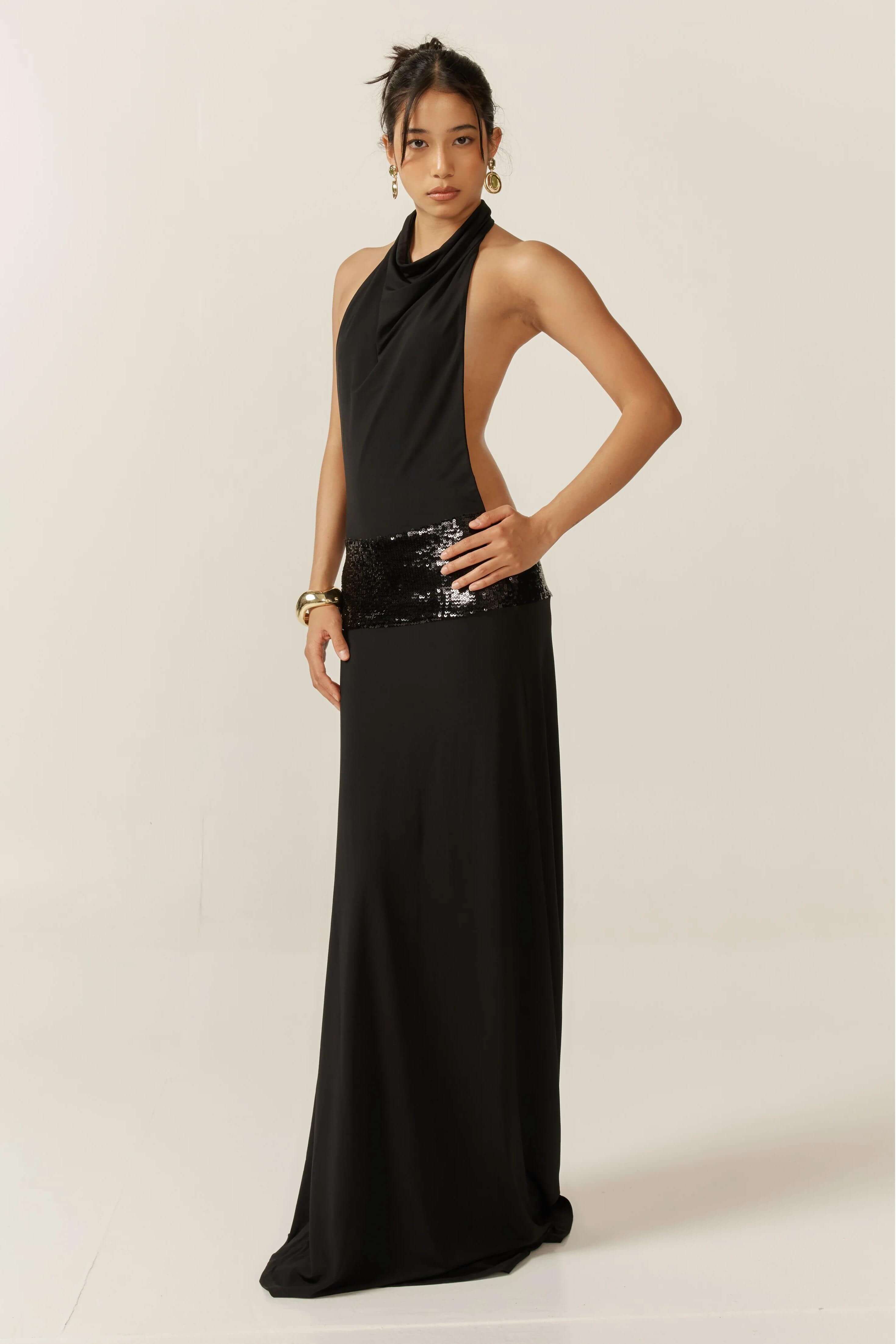 Goldie | Halter Neck Maxi Dress