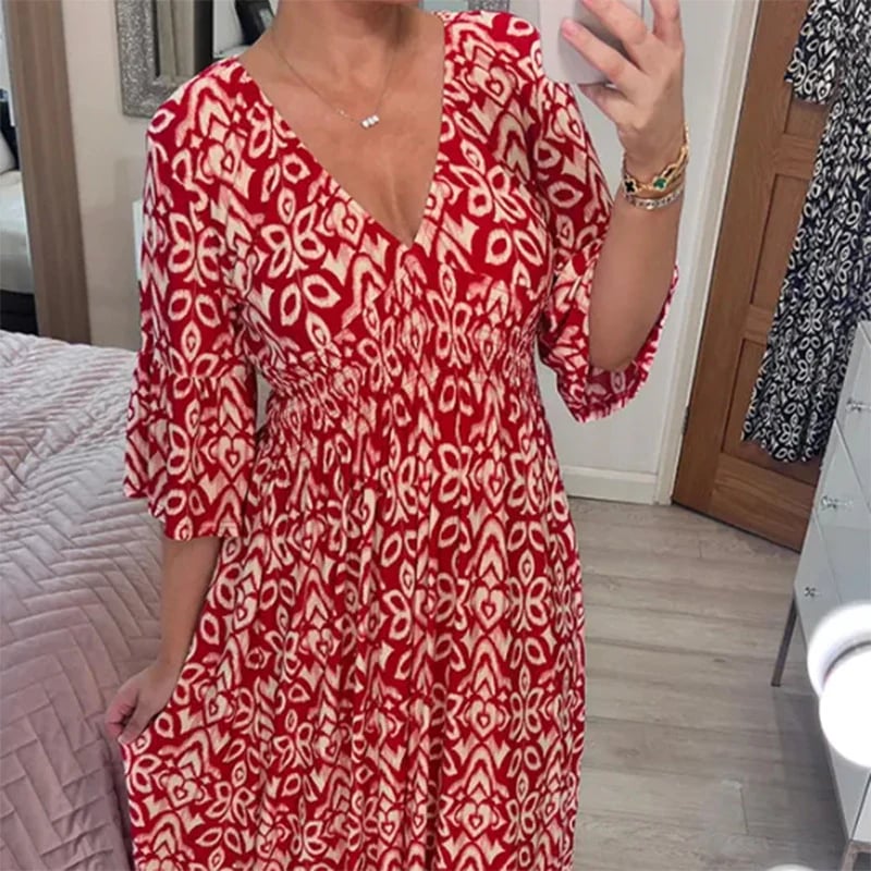 Beach dress with V-neck