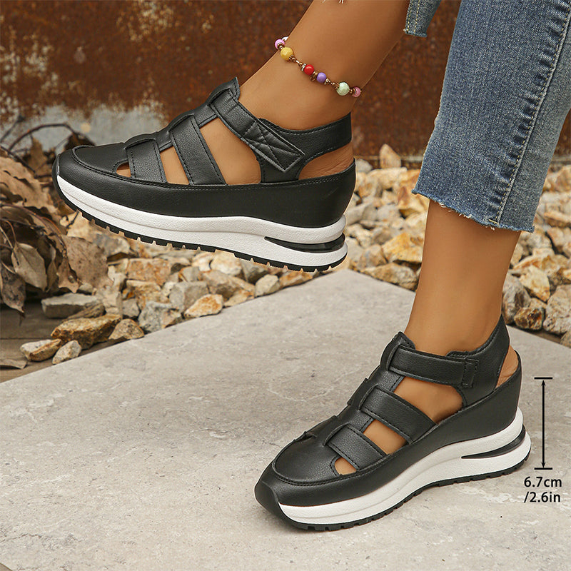 Selena – Comfortable Platform Sandal with Velcro Strap